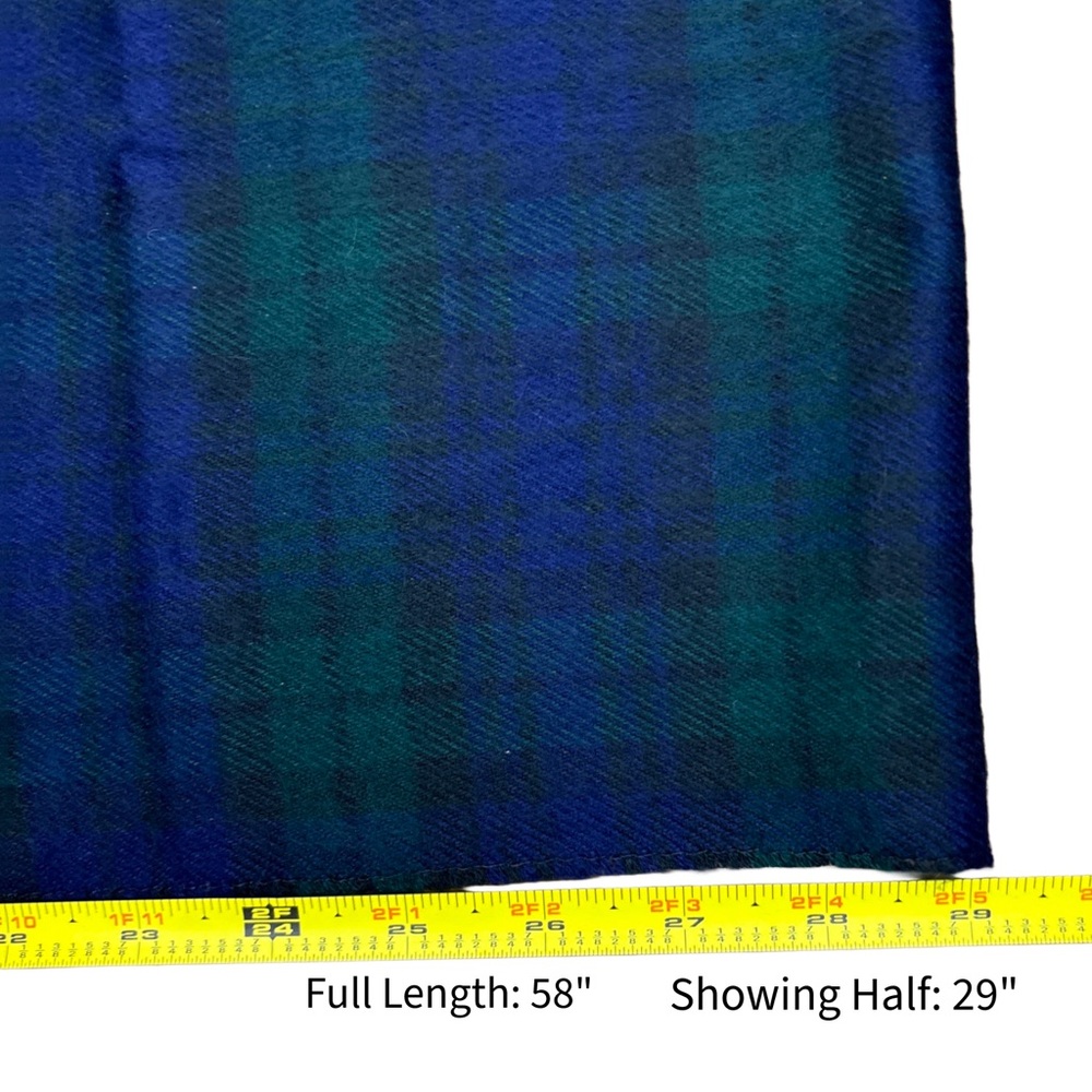 Vintage Christian Dior Cashmere Plaid Multicolor Blue Scarf EUC 58” 61486 - Picture 3 of 5
